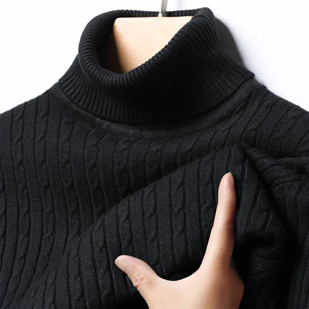 Men’s Turtleneck Sweater – Autumn/Winter Slim Fit Knitted Pullover - Honesty Sales
