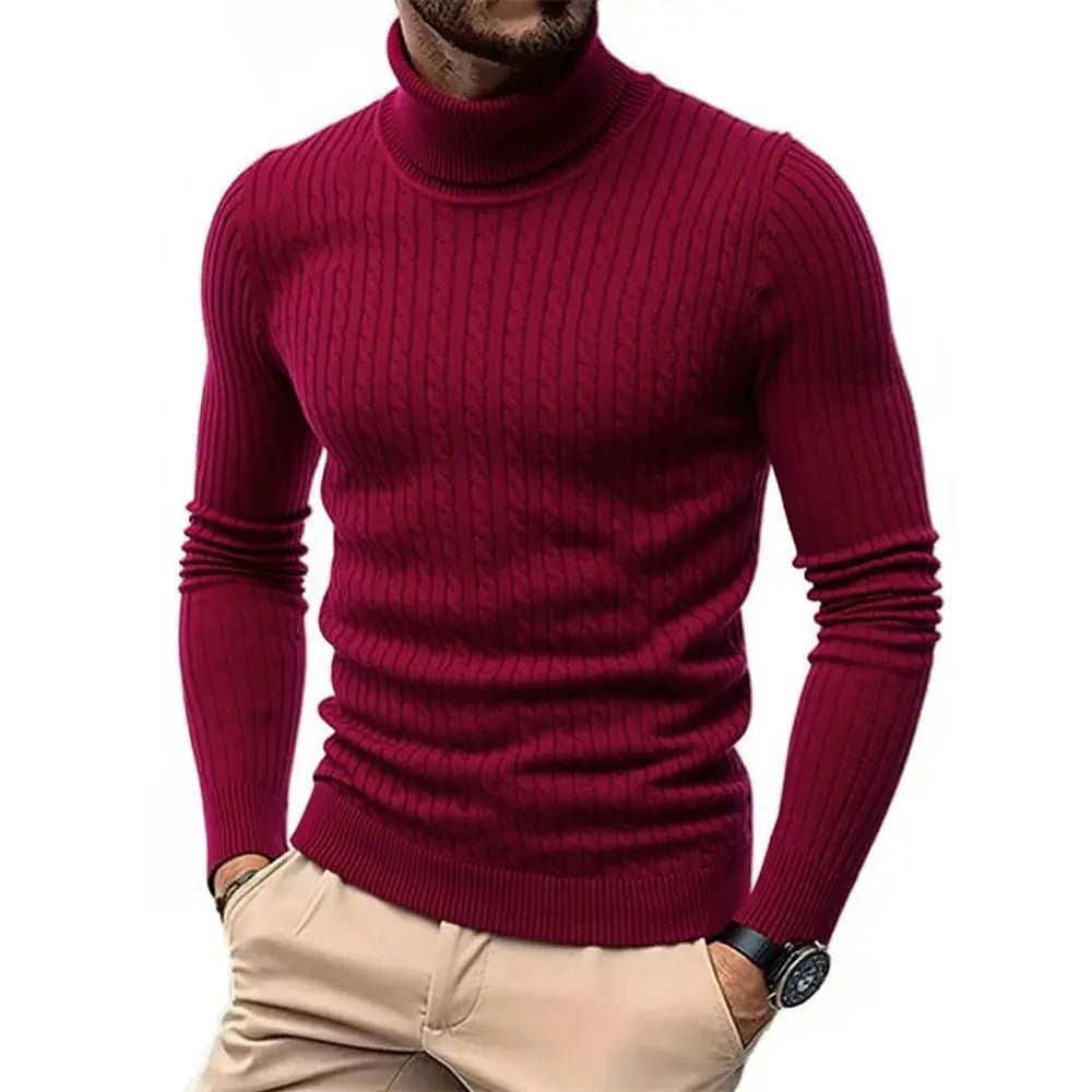 Men’s Turtleneck Sweater – Autumn/Winter Slim Fit Knitted Pullover - Honesty Sales