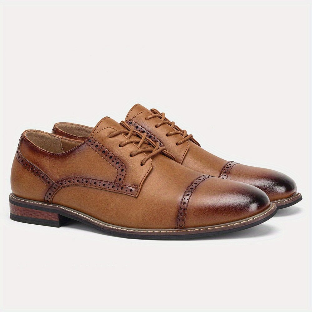 Men’s Vintage British Brogue Shoes – Distressed Leather, Classic Casual & Business Wear - Honesty Sales