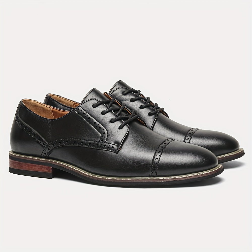 Men’s Vintage British Brogue Shoes – Distressed Leather, Classic Casual & Business Wear - Honesty Sales
