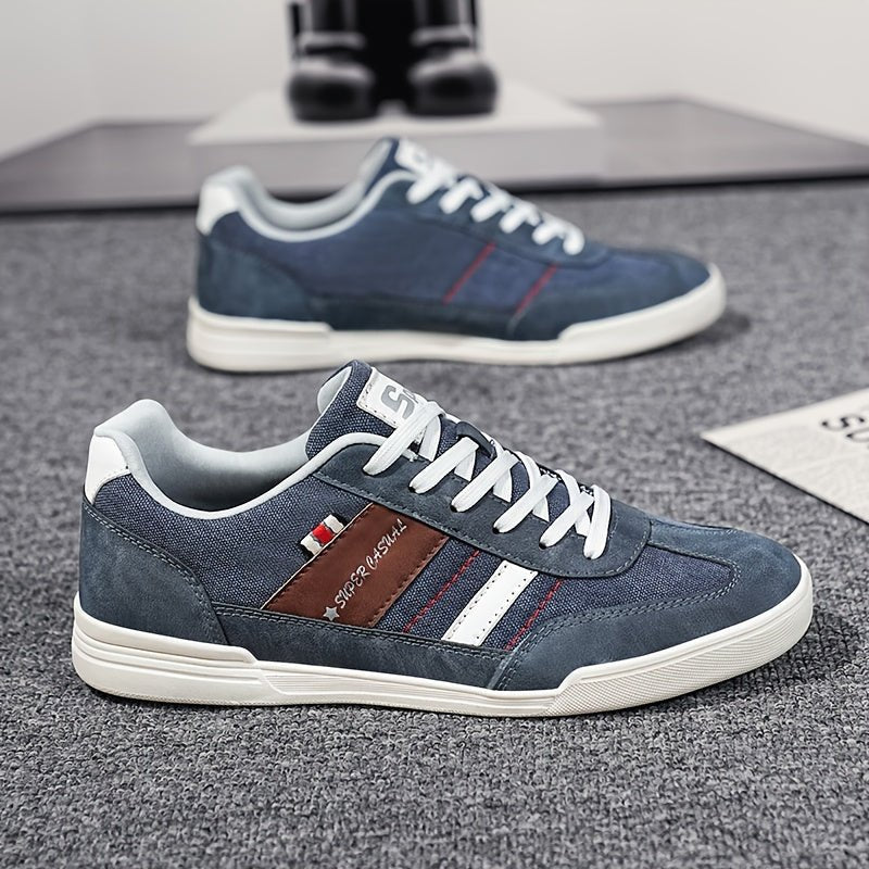 Men’s Vintage Casual Sports Shoes – Breathable Faux Denim Sneakers for Autumn Wear - Honesty Sales