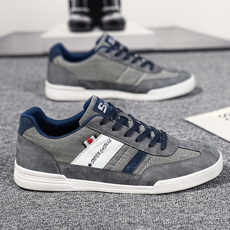 Men’s Vintage Casual Sports Shoes – Breathable Faux Denim Sneakers for Autumn Wear - Honesty Sales