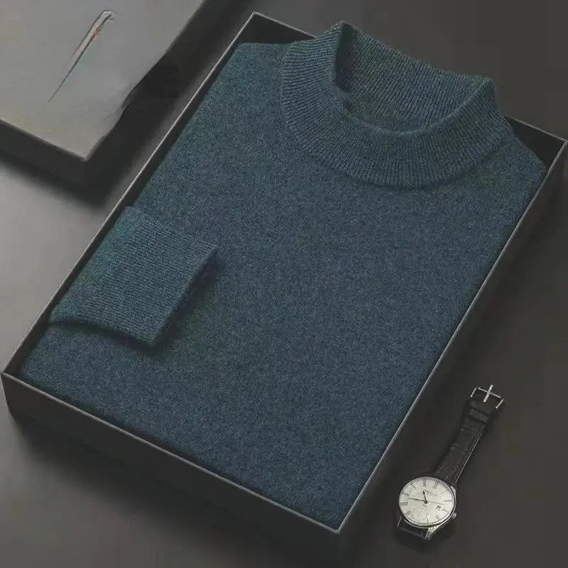 Men’s Winter Half - High Neck Sweater – Thick Warm Knit Pullover - Honesty Sales