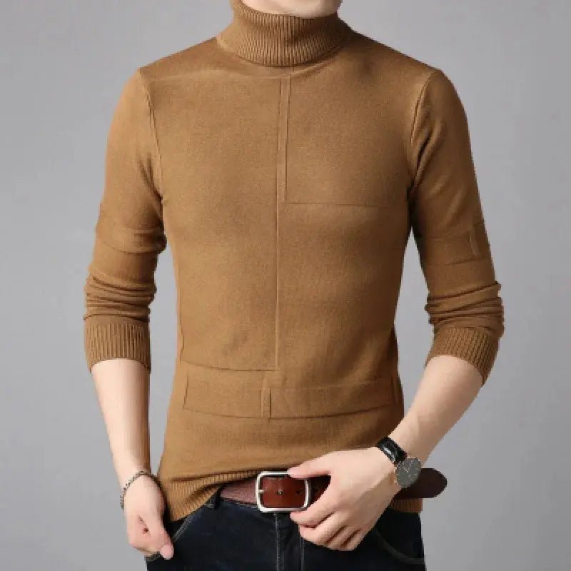 Men’s Winter Turtleneck Sweater – Slim Fit Knitted Pullover - Honesty Sales