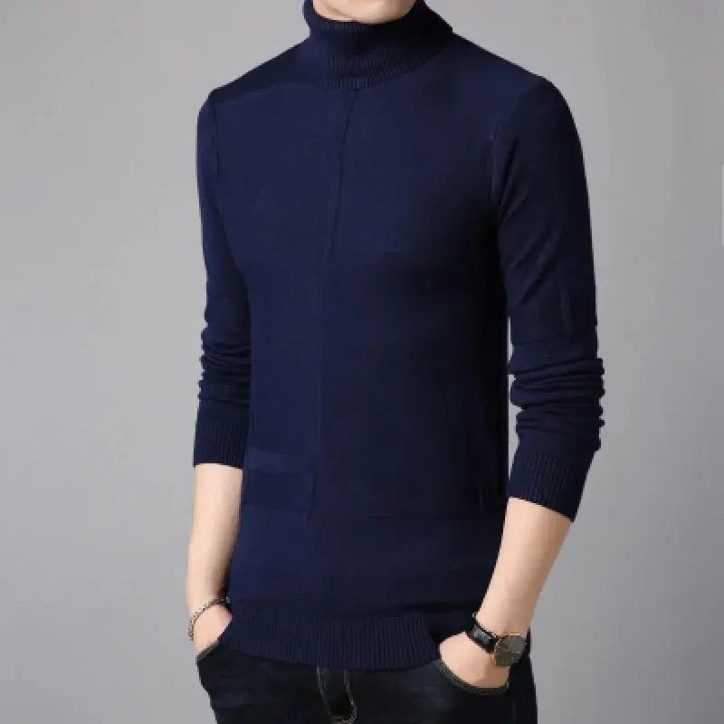 Men’s Winter Turtleneck Sweater – Slim Fit Knitted Pullover - Honesty Sales