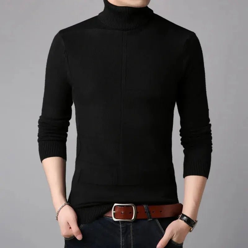 Men’s Winter Turtleneck Sweater – Slim Fit Knitted Pullover - Honesty Sales