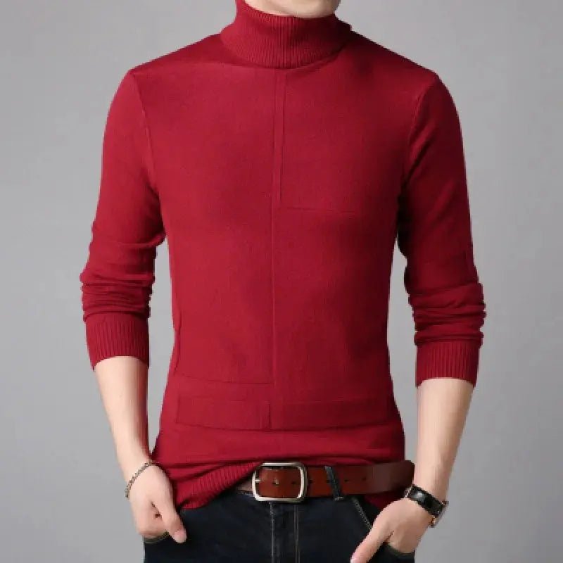 Men’s Winter Turtleneck Sweater – Slim Fit Knitted Pullover - Honesty Sales