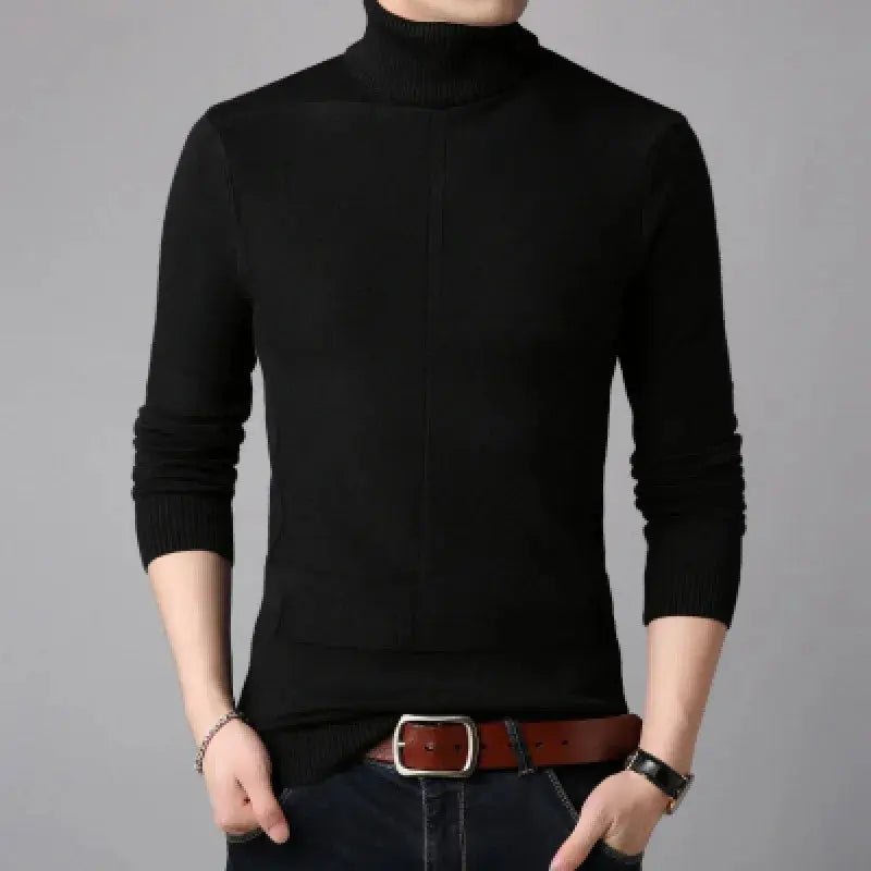Men’s Winter Turtleneck Sweater – Slim Fit Knitted Pullover - Honesty Sales