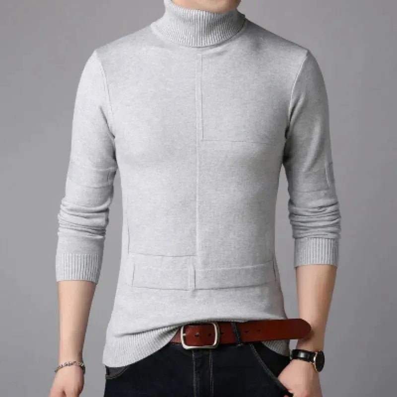 Men’s Winter Turtleneck Sweater – Slim Fit Knitted Pullover - Honesty Sales