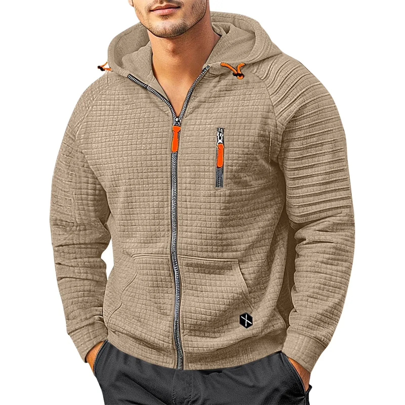 Men's Zip - up Hooded Sweatshirt - Winter Hooded Coat Pullover. - Honesty Sales