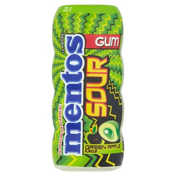 Mentos Sour Gum Green Apple Flavour 30g (Case of 10) - Honesty Sales