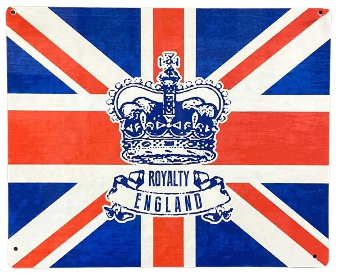 Metal Advertising Wall Sign - Grunge British With Crown - Honesty Sales