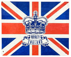 Metal Advertising Wall Sign - Grunge British With Crown - Honesty Sales