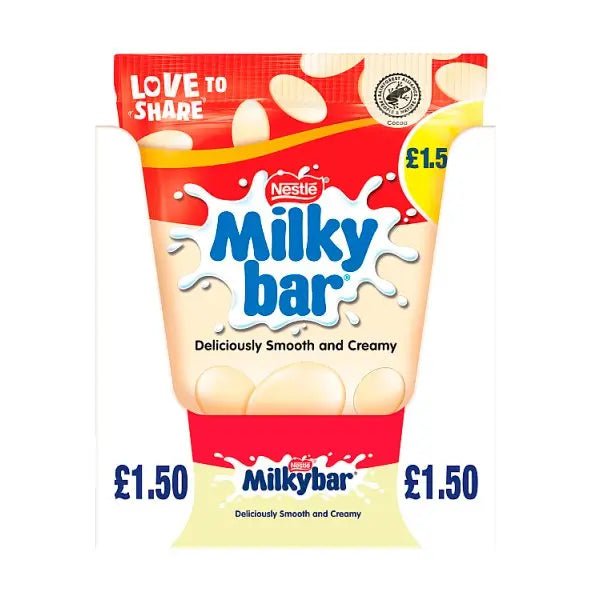 Milkybar Giant Buttons White Chocolate Sharing Bag 85g (Case of 12) - Honesty Sales