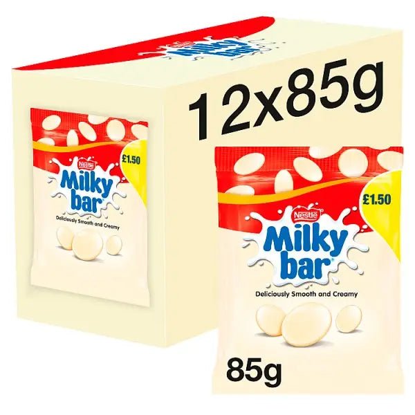 Milkybar Giant Buttons White Chocolate Sharing Bag 85g (Case of 12) - Honesty Sales