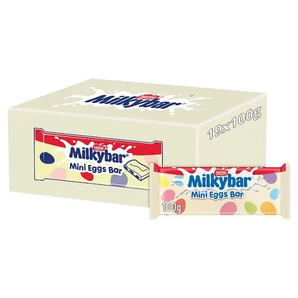 Milkybar Mini Eggs Easter White Chocolate Sharing Bar 100g (Case of 19) - Honesty Sales