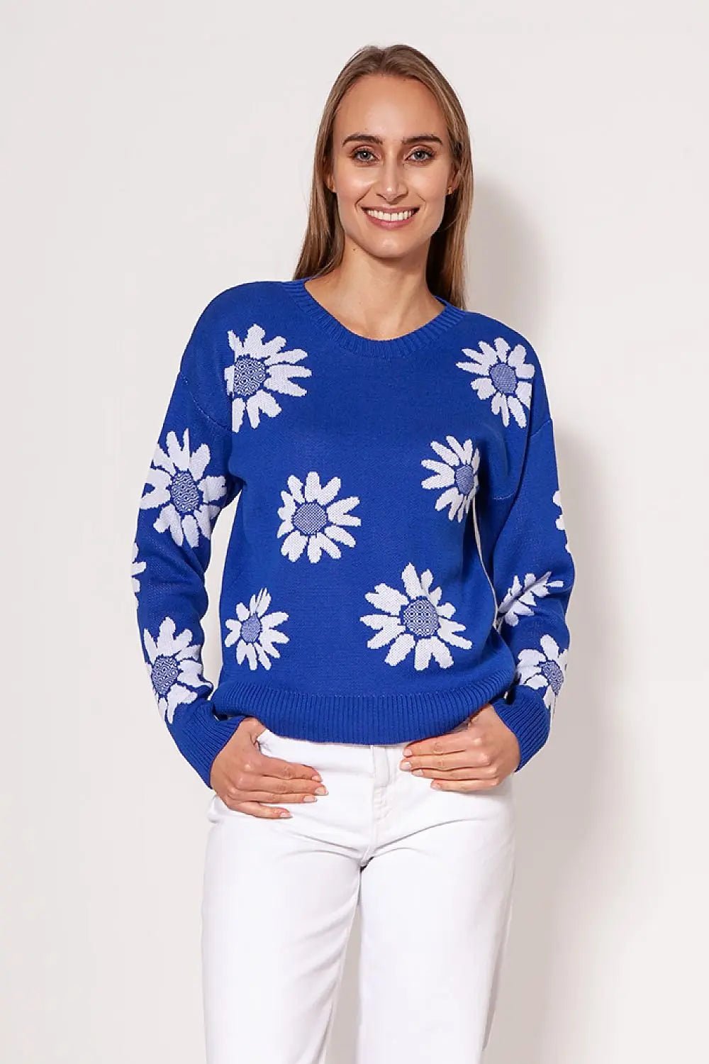 MKM simple cut flowers printed sweater - Honesty Sales