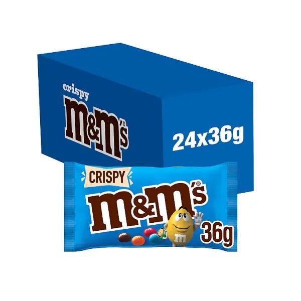 M&M'S Milk Chocolate Crispy Bag 36g (Case of 24) - Honesty Sales