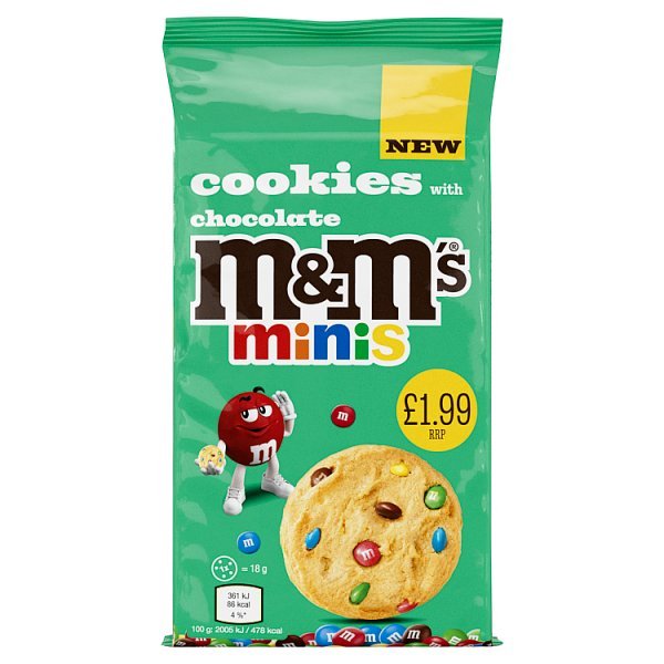 M&M's Minis Cookies with Chocolate 144g (8 x 157g) - Honesty Sales
