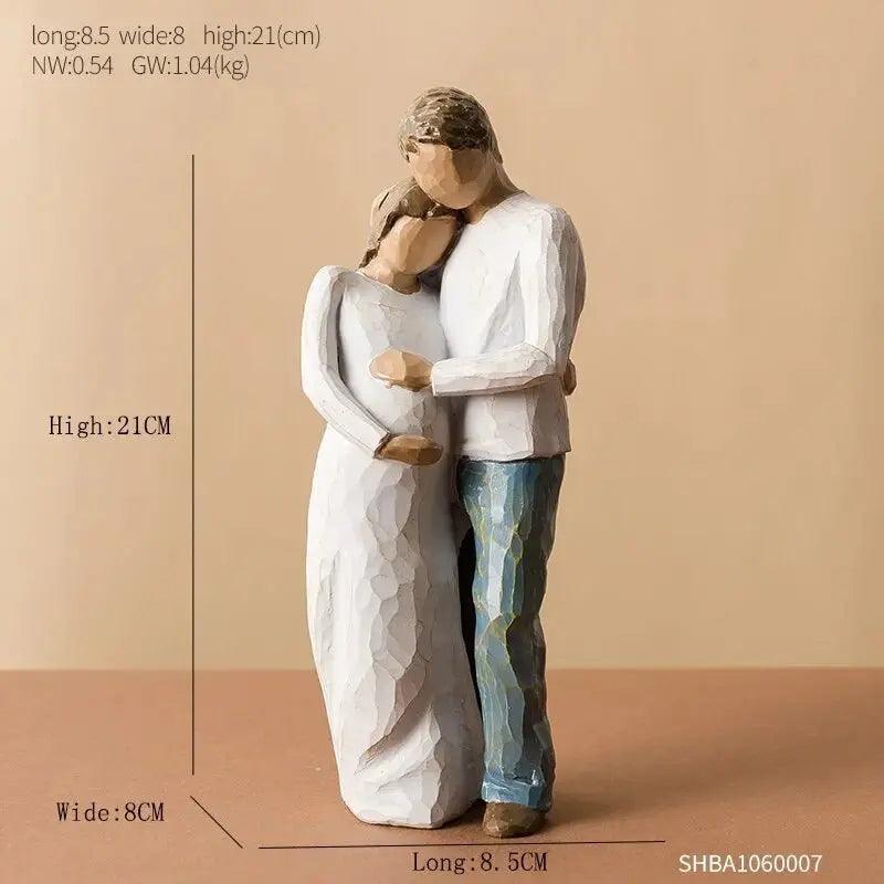 Modern Resin Character Miniature Figurines Home Decoration Accessories Love Gift Desk Decoration Memorial Gift Easter Decoration - Honesty Sales