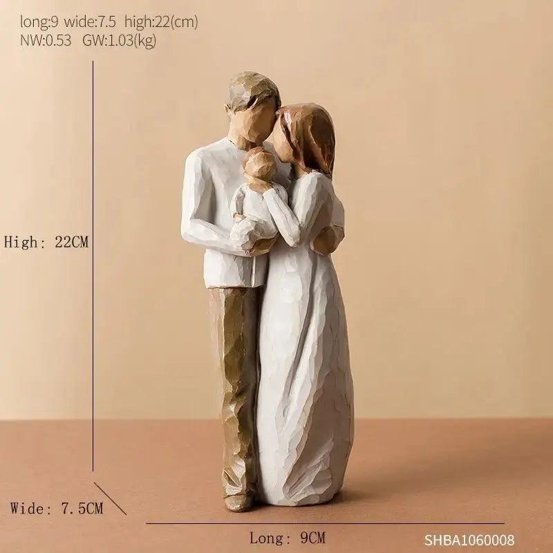 Modern Resin Character Miniature Figurines Home Decoration Accessories Love Gift Desk Decoration Memorial Gift Easter Decoration - Honesty Sales