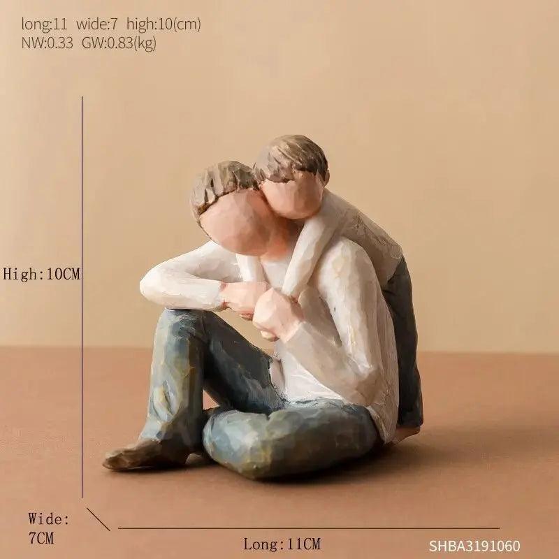 Modern Resin Character Miniature Figurines Home Decoration Accessories Love Gift Desk Decoration Memorial Gift Easter Decoration - Honesty Sales
