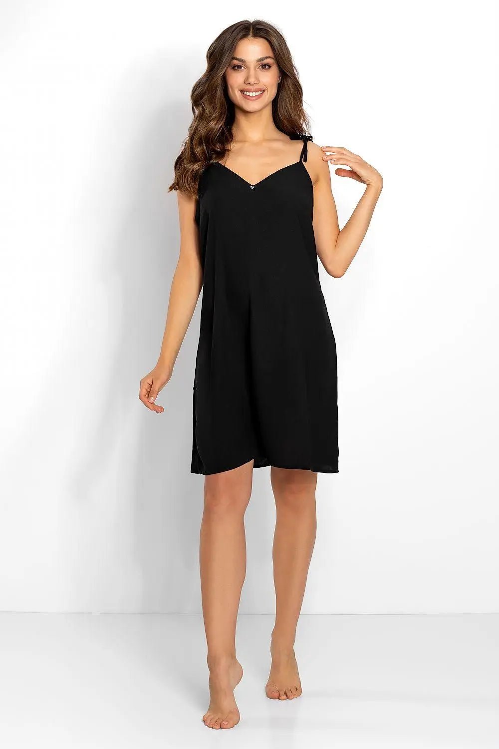 Momenti Per Me tied straps, pointed neckline nightgown - Honesty Sales