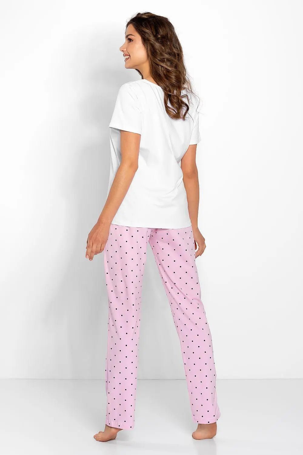 Momenti Per Me white and pink t-shirt and pants womens pajamas - Honesty Sales