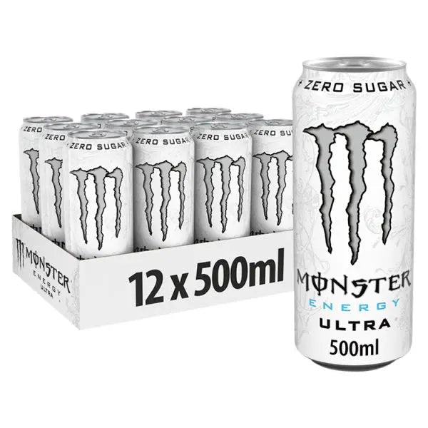 Monster Energy Drink Ultra Zero Sugar 12 x 500ml (Case of 12) - Honesty Sales
