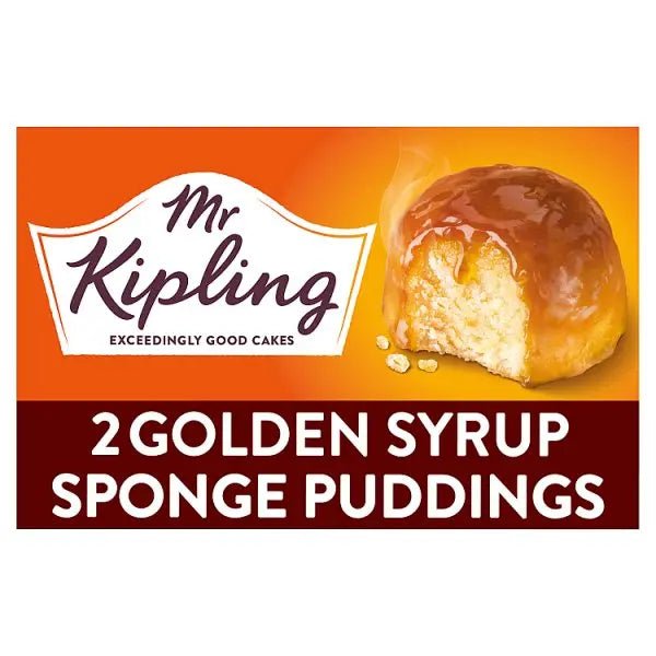 Mr Kipling Golden Syrup Sponge Pudding Desserts 2 x 95g (Case of 4) - Honesty Sales