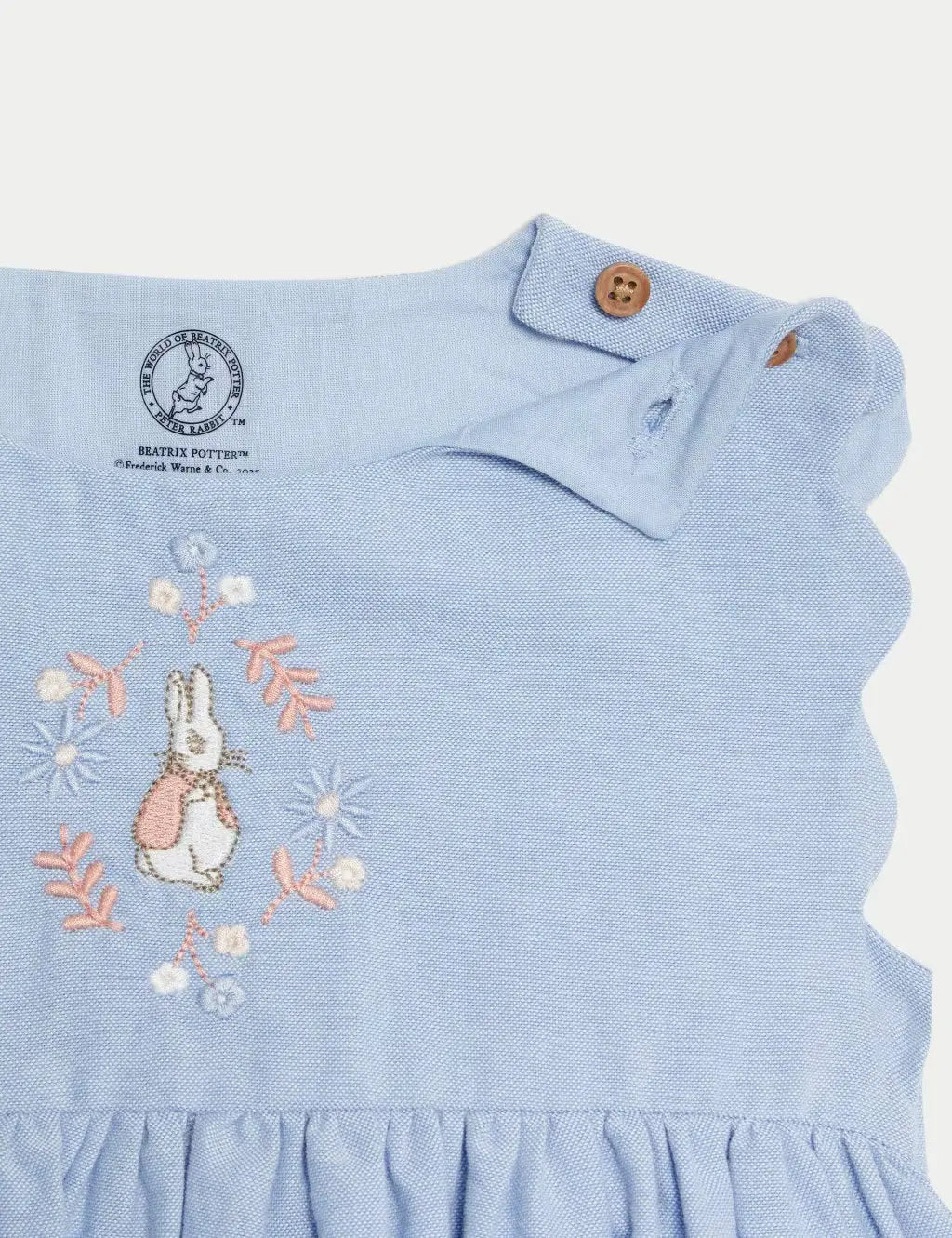 M&S Pure Cotton Chambray Peter Rabbit™ Dress (0 - 3 Yrs) - Honesty Sales