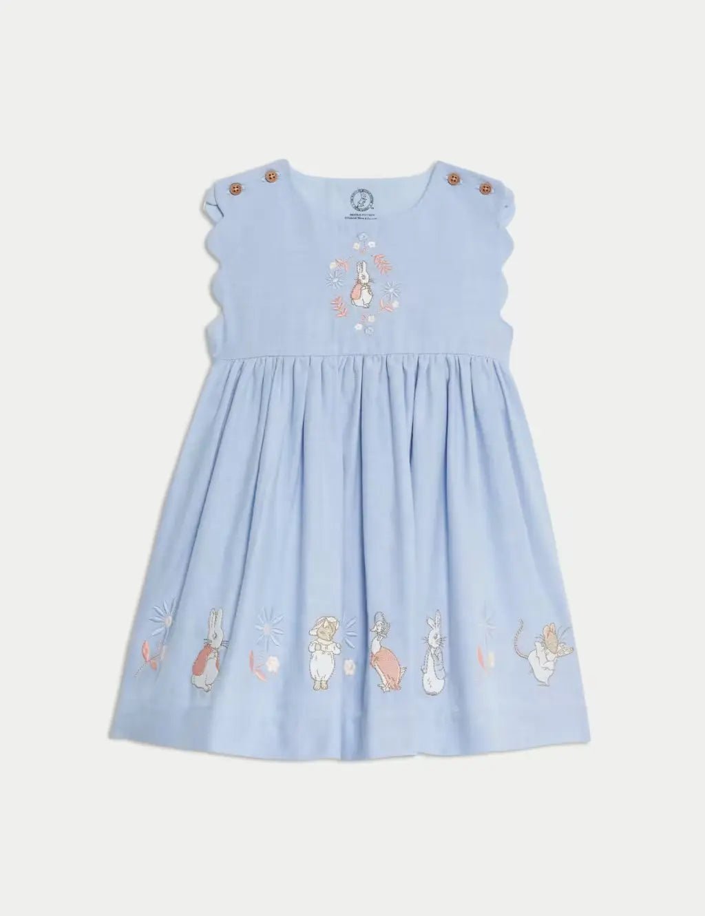 M&S Pure Cotton Chambray Peter Rabbit™ Dress (0 - 3 Yrs) - Honesty Sales