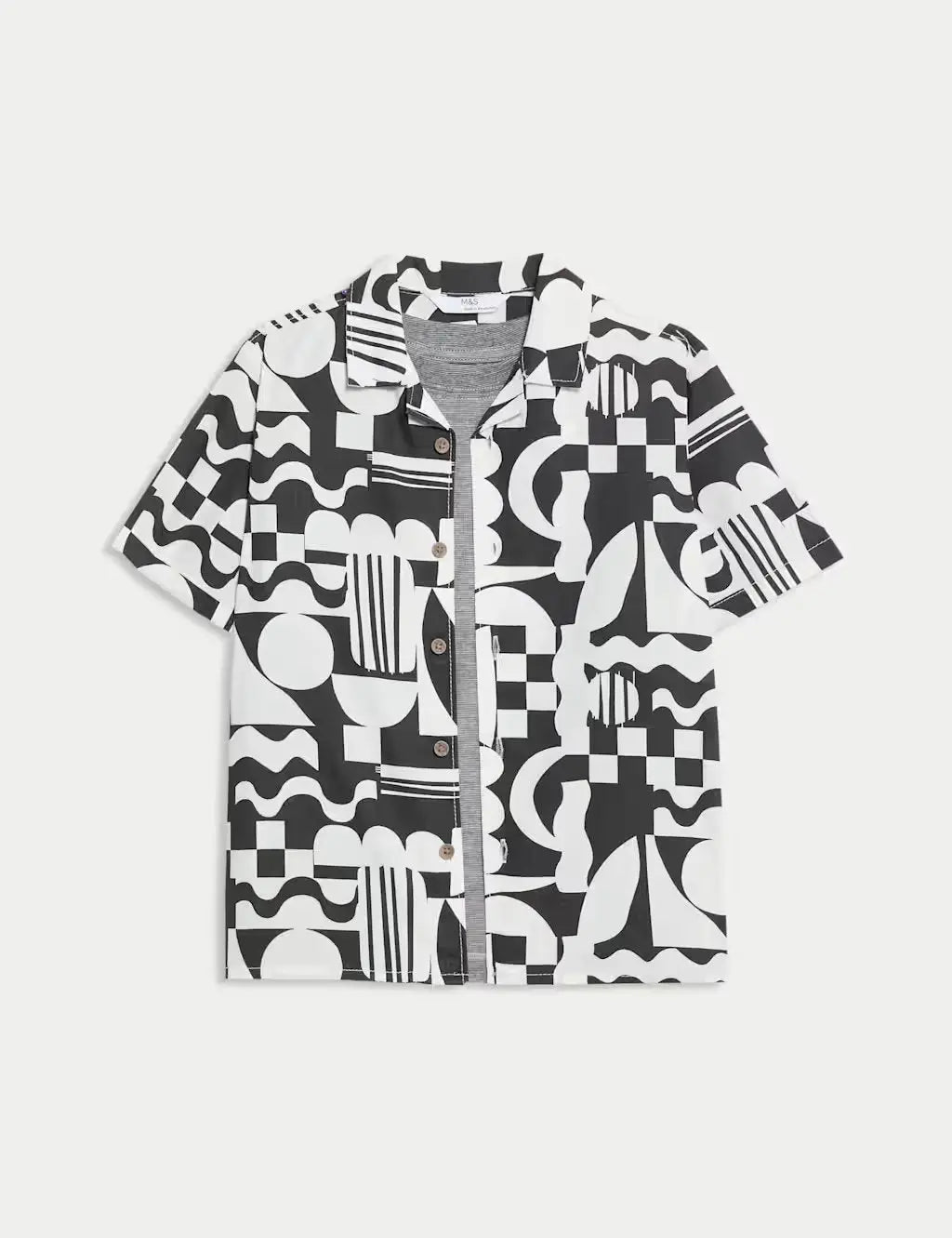 M&S Pure Cotton Printed Shirt & T-Shirt Set (2 - 16 Yrs) - Honesty Sales