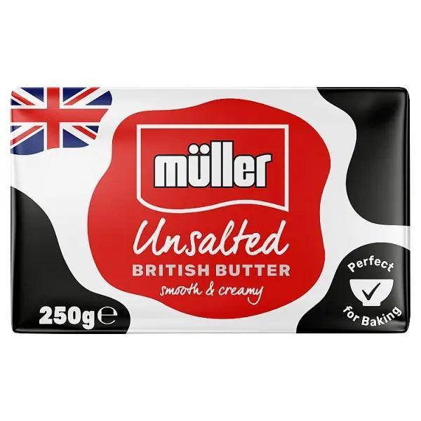 Müller Unsalted British Butter 250g - Honesty Sales