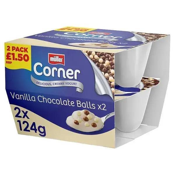 Müller Corner Vanilla Chocolate Balls 2 x 124g (248g) - Case of 3 - Honesty Sales Hauptbild