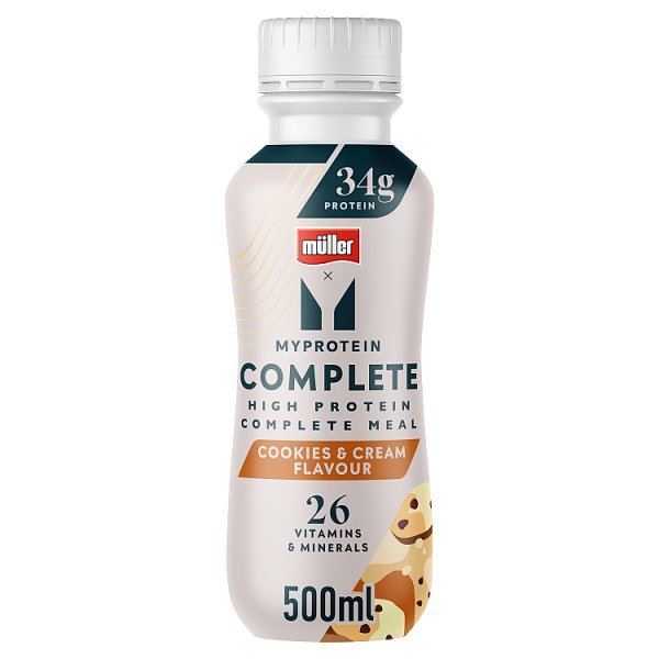 Muller MyProtein Cookies & Cream High Protein Complete Meal Shake (6 x 500ml) - Honesty Sales