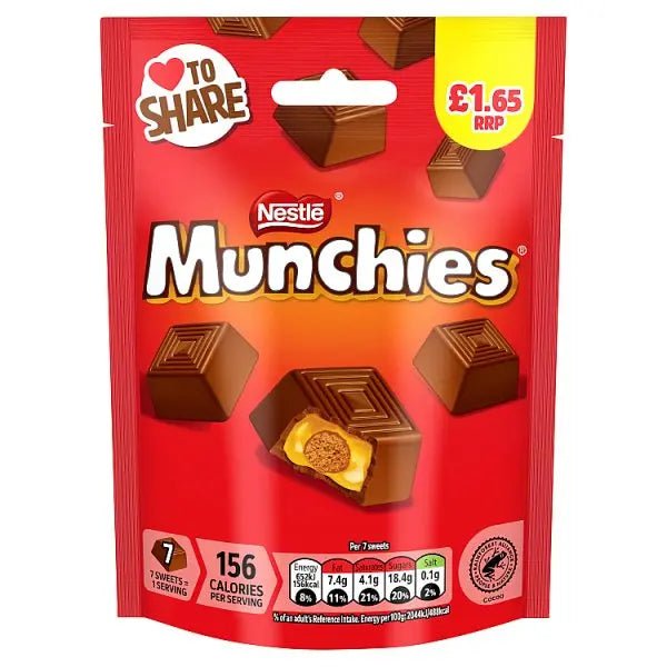 Munchies Milk Chocolate & Caramel Sharing Bag 81g (Case of 10) - Honesty Sales
