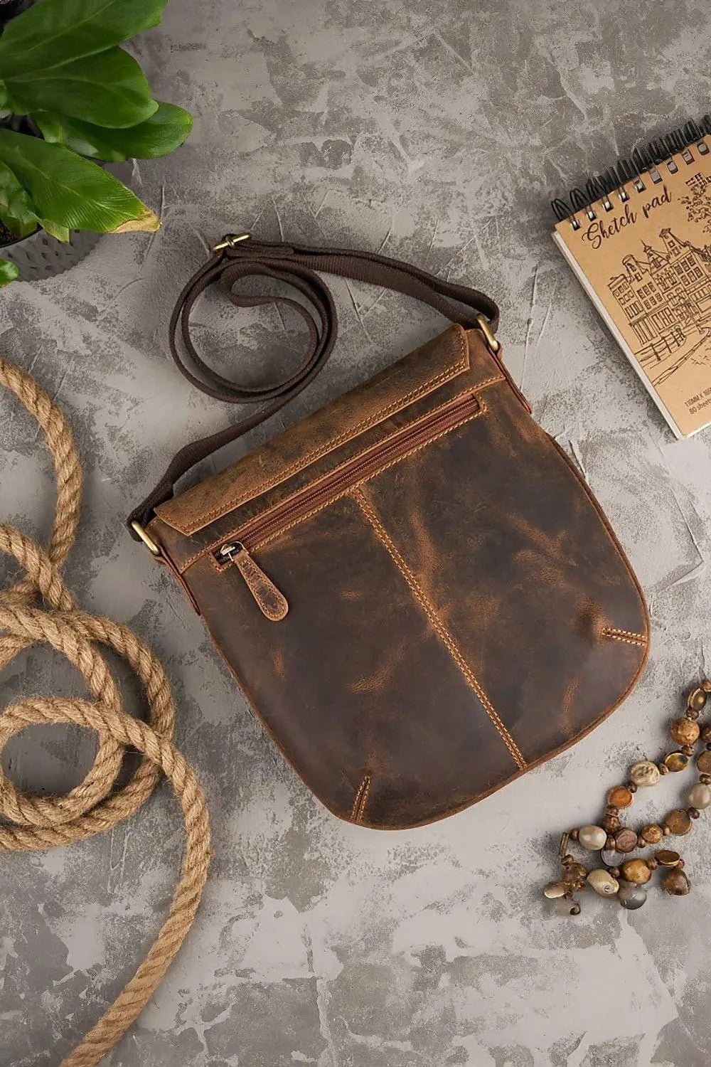 Natural leather bag model 191537 Galanter - Honesty Sales