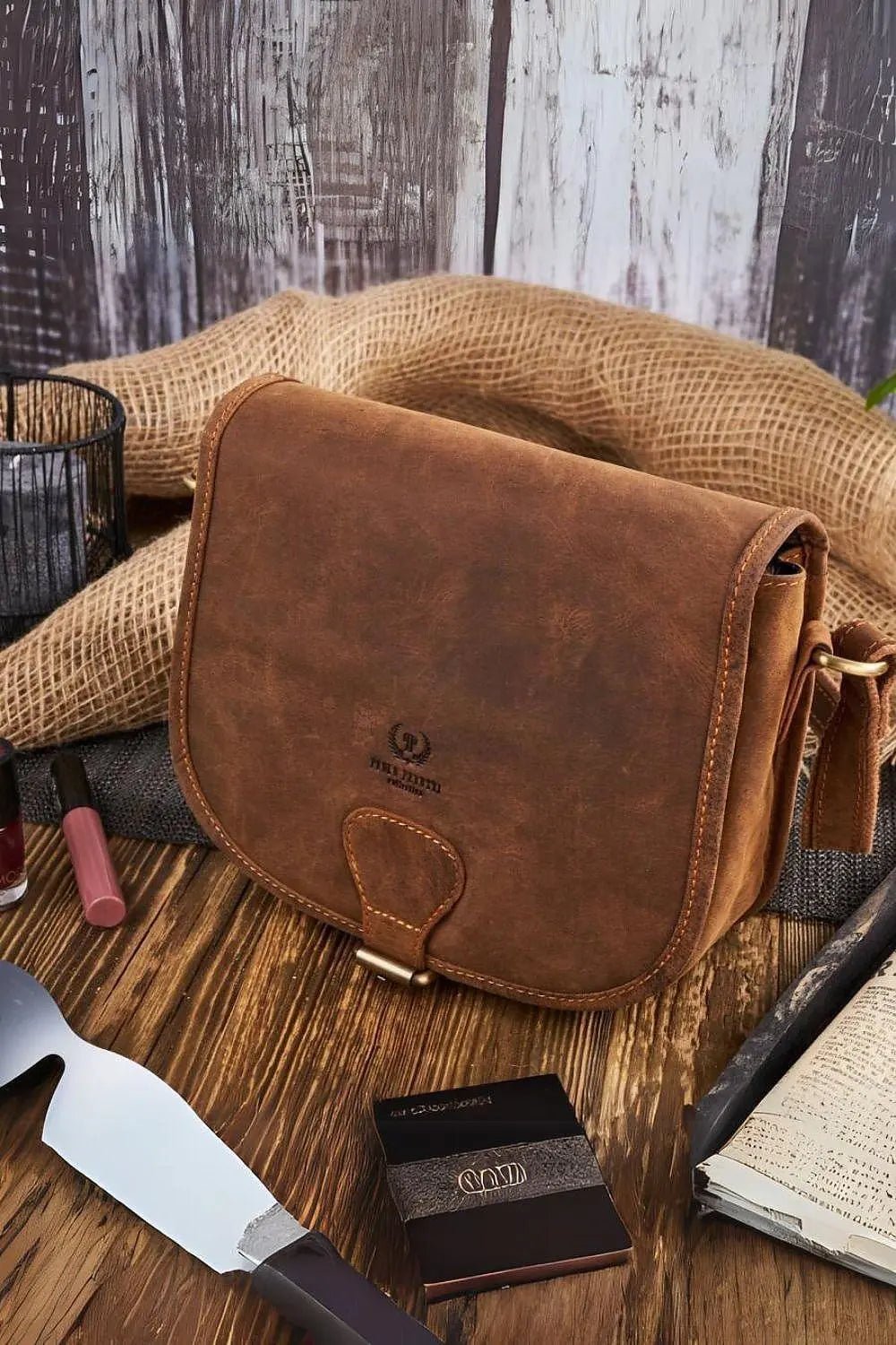 Natural leather bag model 193252 Galanter - Honesty Sales
