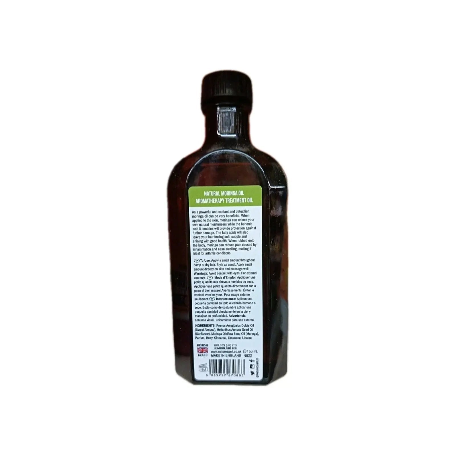Nature Spell Moringa Oil 150ml - Hair & Skin Nourishment, Anti - Frizz, Hydrating - Honesty Sales