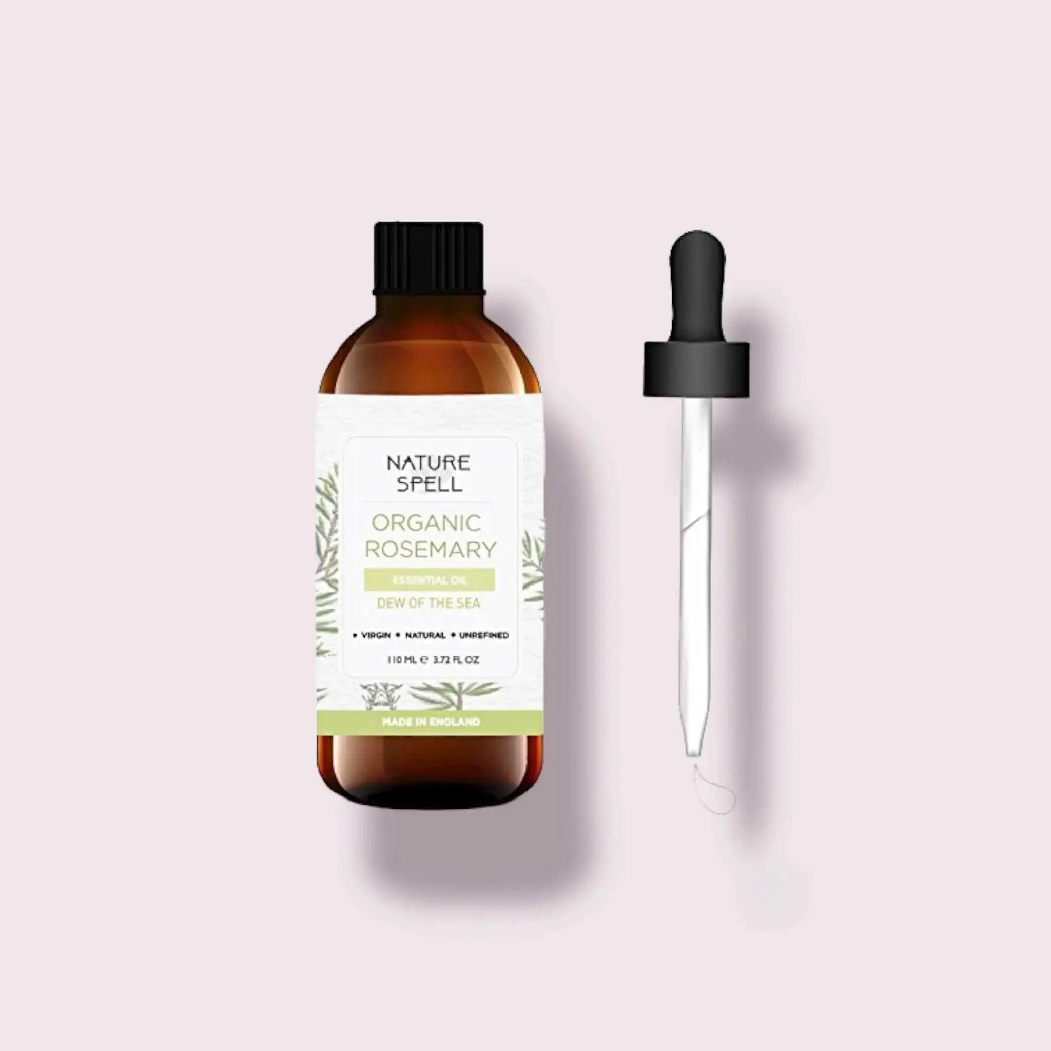 Huile essentielle de romarin Nature Spell 110 ml - Qualité thérapeutique 100 % pure et naturelle avec compte-gouttes Image secondaire du produit