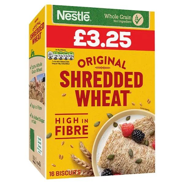 Nestlé Shredded Wheat Original Cereal 16 Biscuits 360g (Case of 5) - Honesty Sales