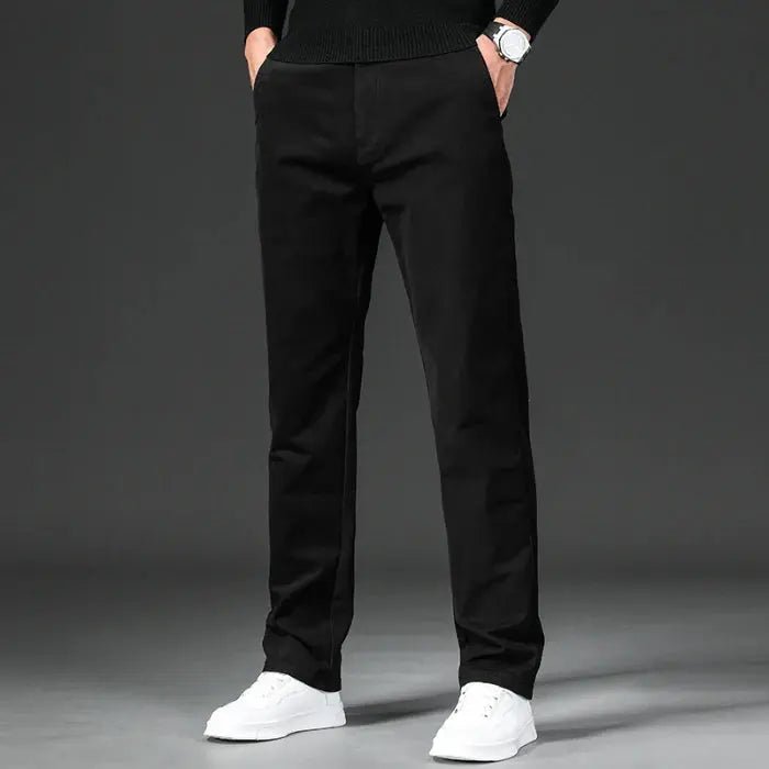 New in Spring Casual Pants Men Straight Fit Cotton Stretch Chino Trouser Male Formal Work Business Dress Khaki Fashion Regular - Honesty Sales