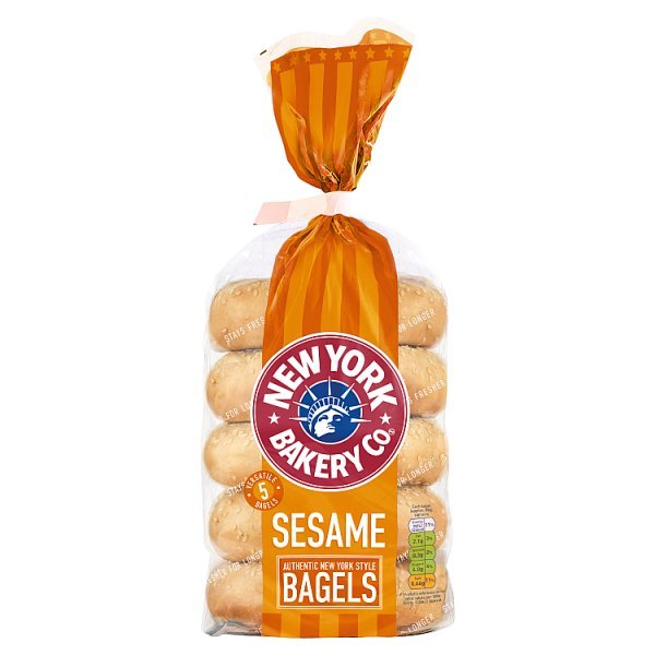 New York Bakery Co. 5 Sesame Bagels 425g (15 x 85g) - Honesty Sales