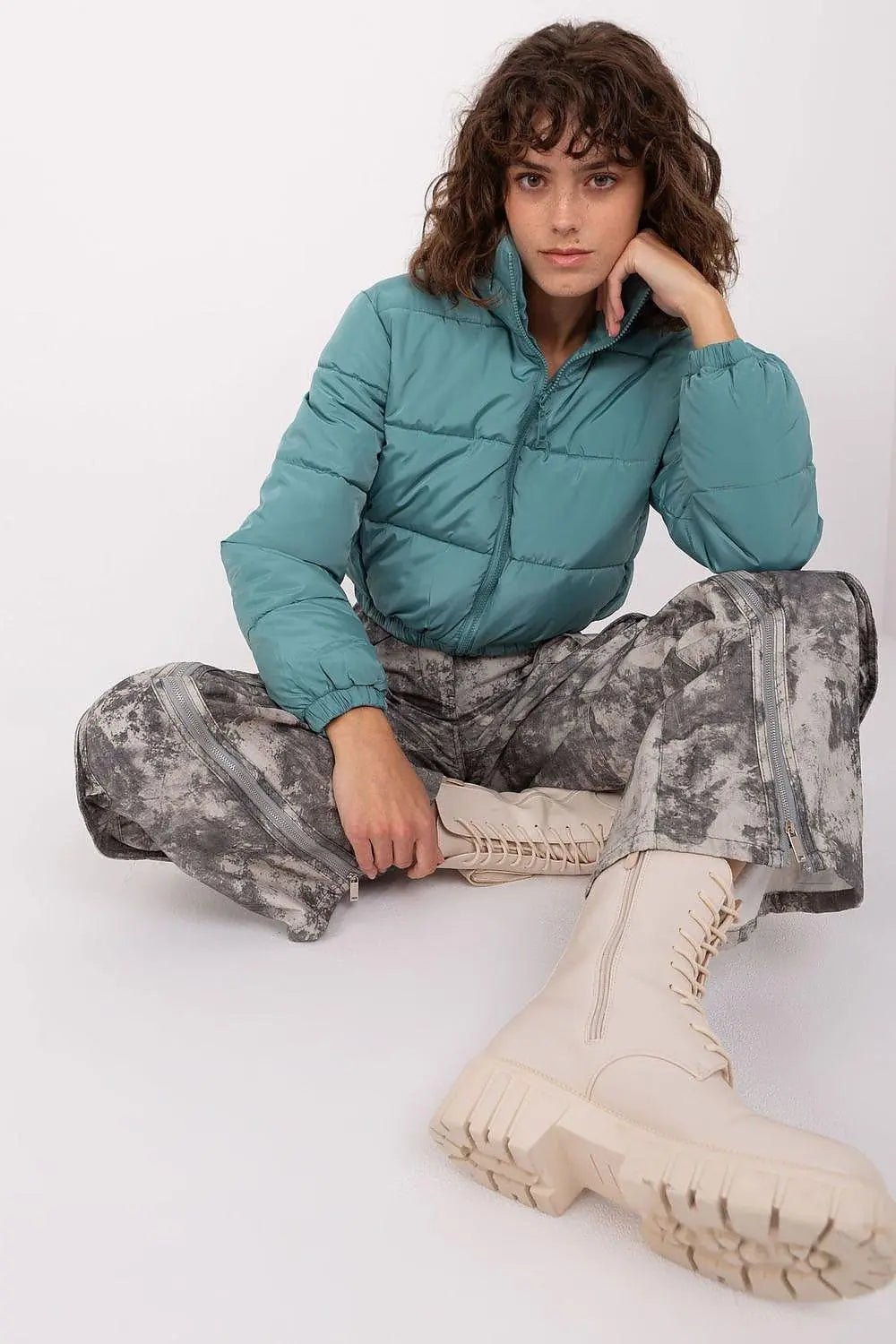 NM long sleeves short zippered quilted jacket - Honesty Sales