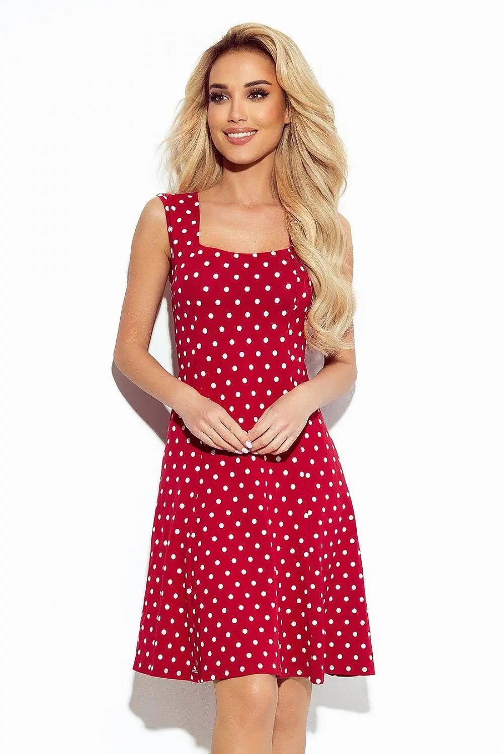 Numoco karo neckline cotton comfortable dress - Honesty Sales