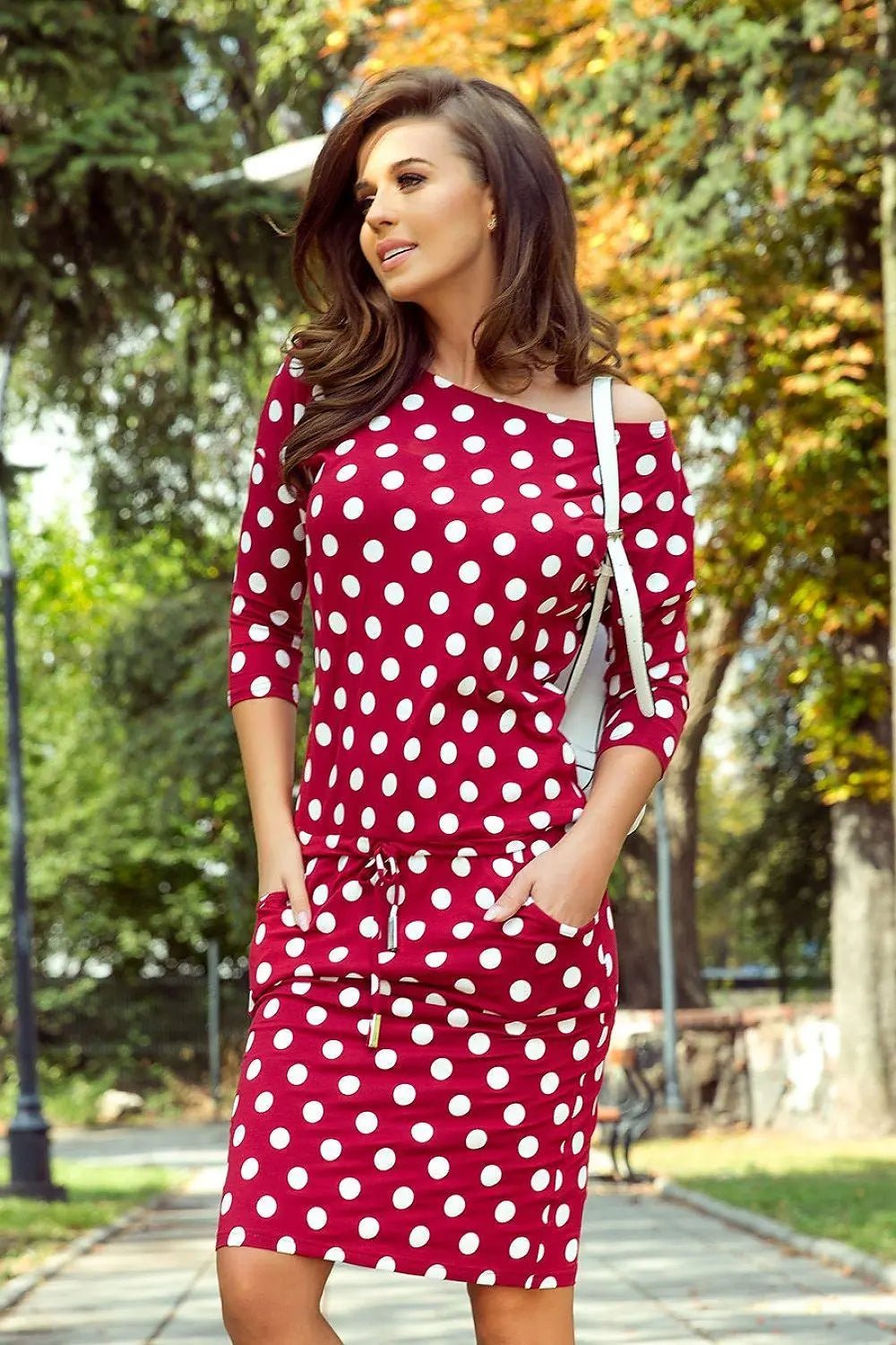 Numoco sporty daydress with 3/4 sleeves, pockets and binding - Honesty Sales