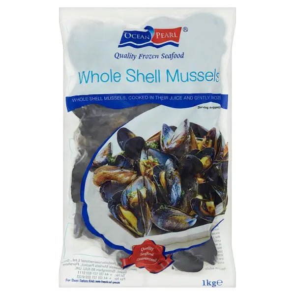 Ocean Pearl Whole Shell Mussels 1kg net - Honesty Sales