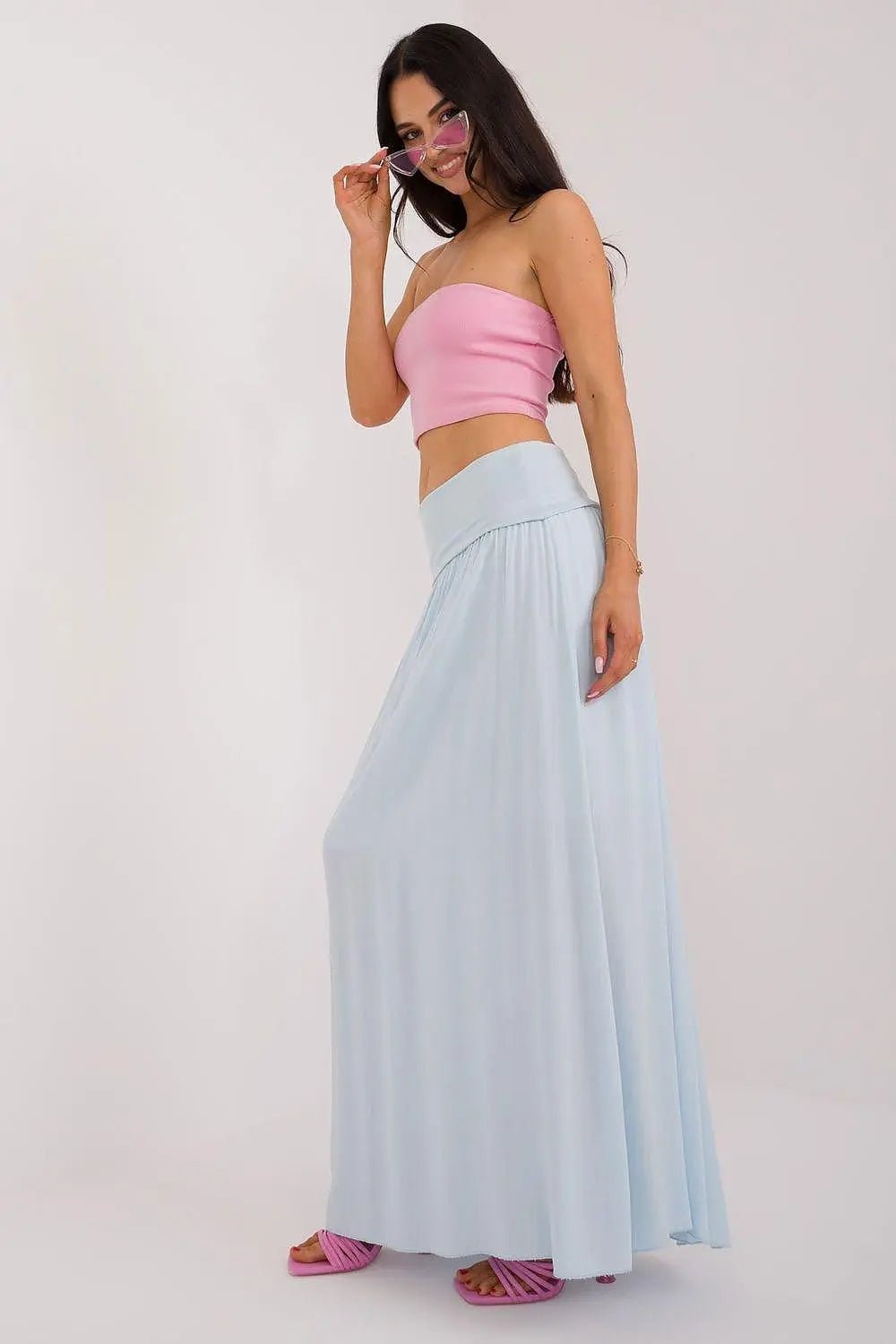 Och Bella smooth, solid material casual maxi skirt - Honesty Sales