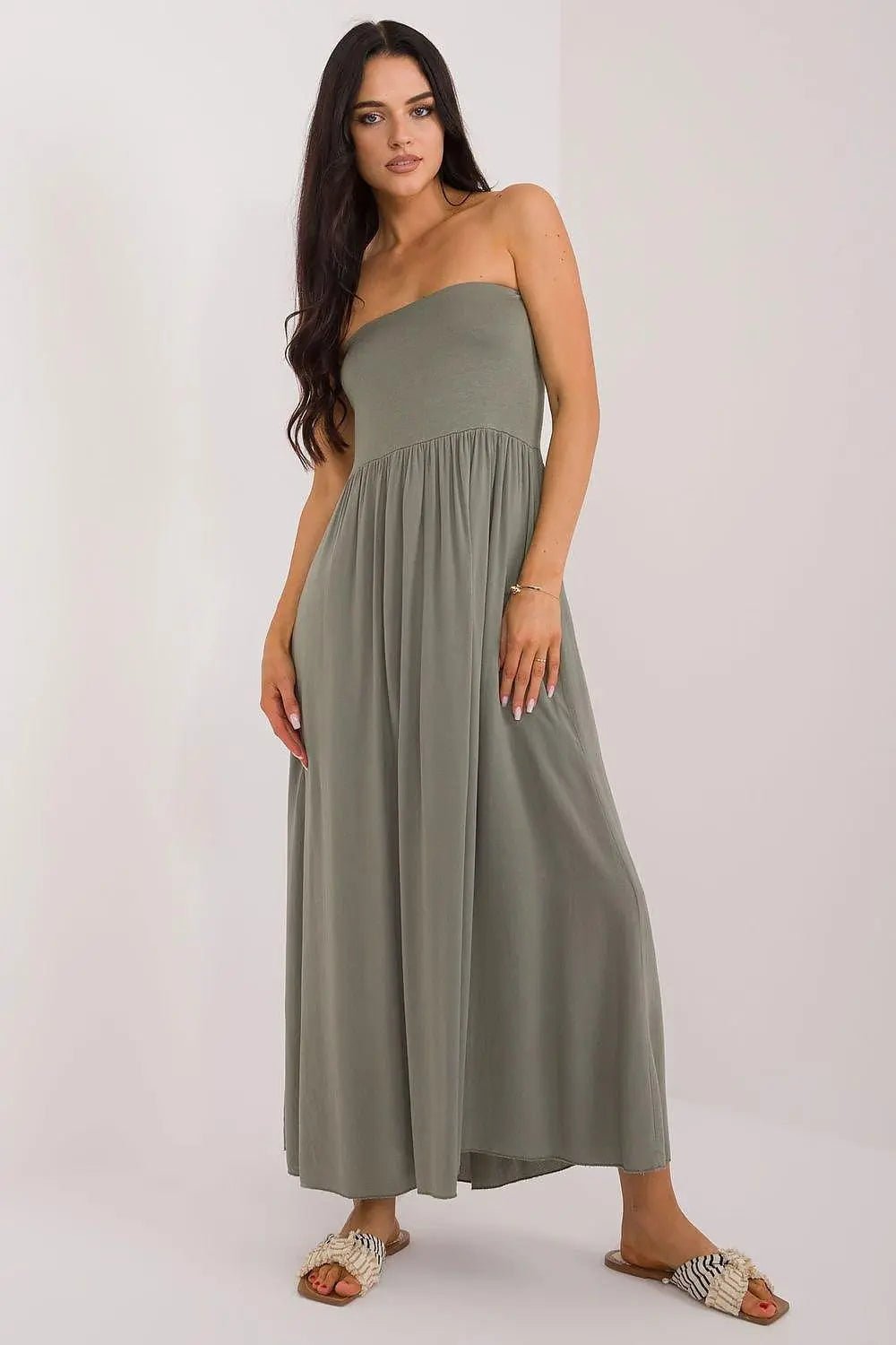 Och Bella smooth, solid material casual maxi skirt - Honesty Sales